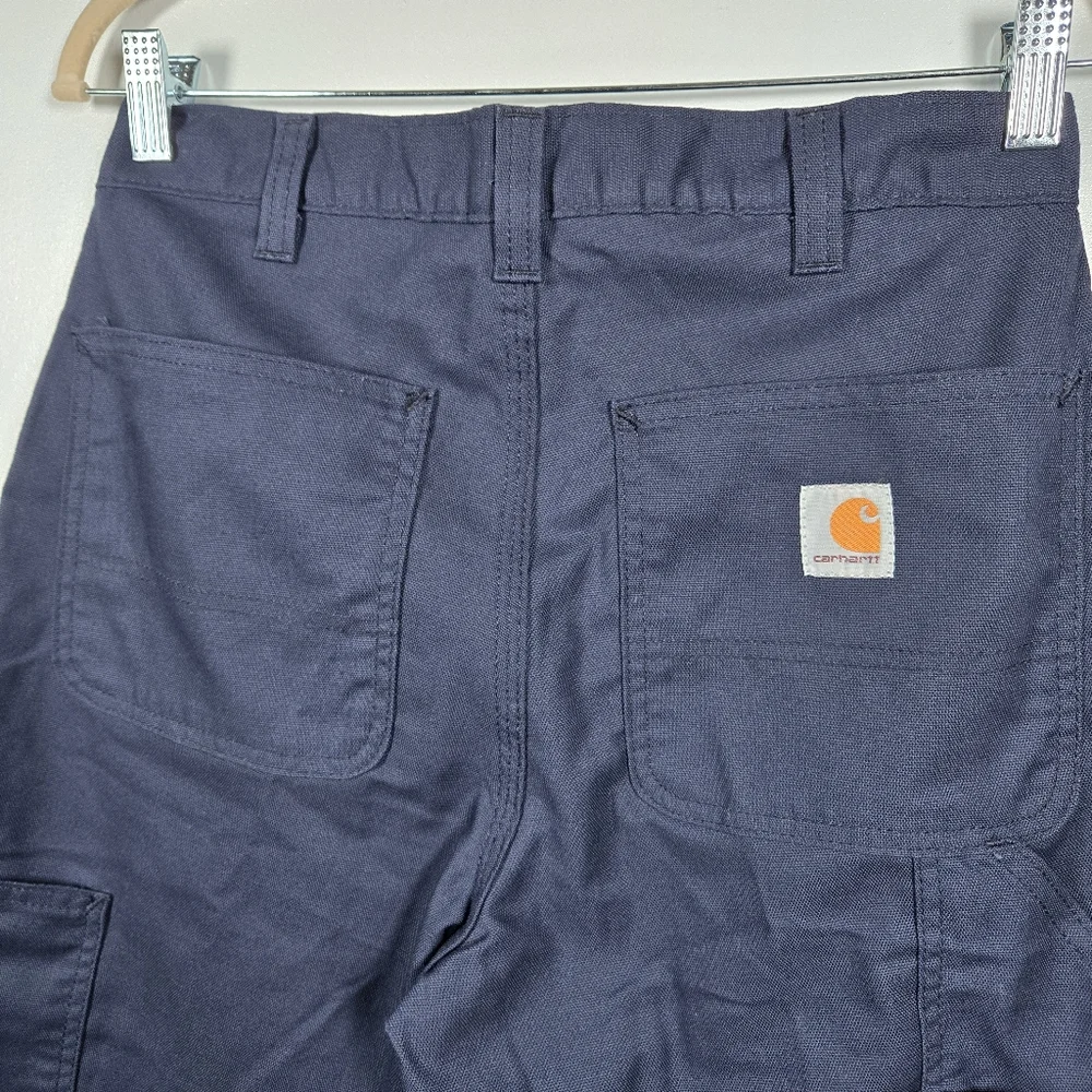 Carhartt Navy Blue Dungaree Fit Uniflorm Pants Mens Size 29 TAILORED INSEAM